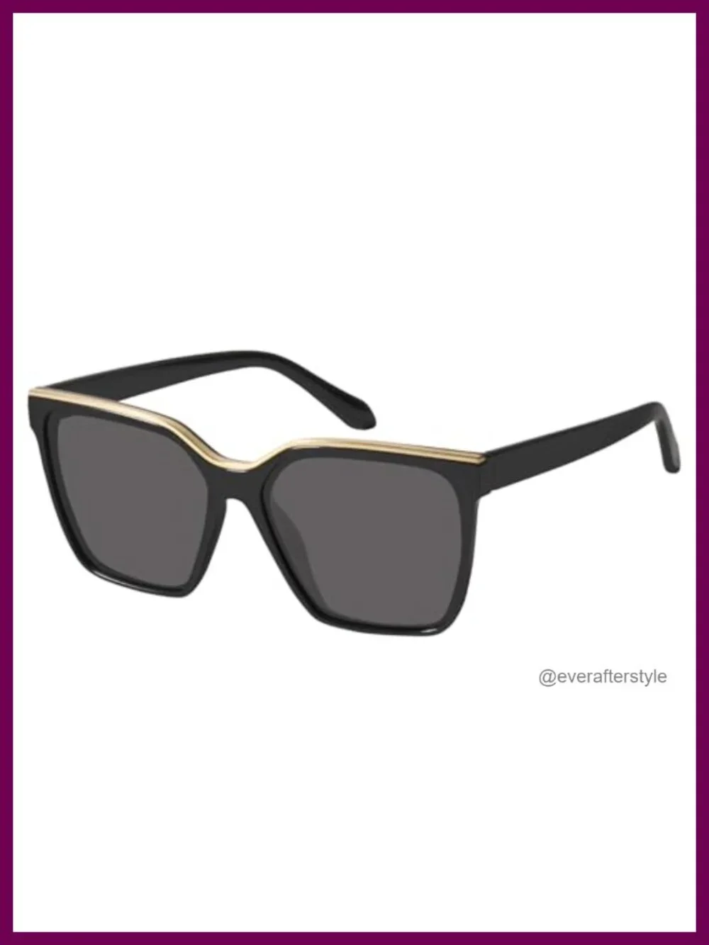 Oversized Square Polarized Sunglasses UV400 Metal Decoration Street Style